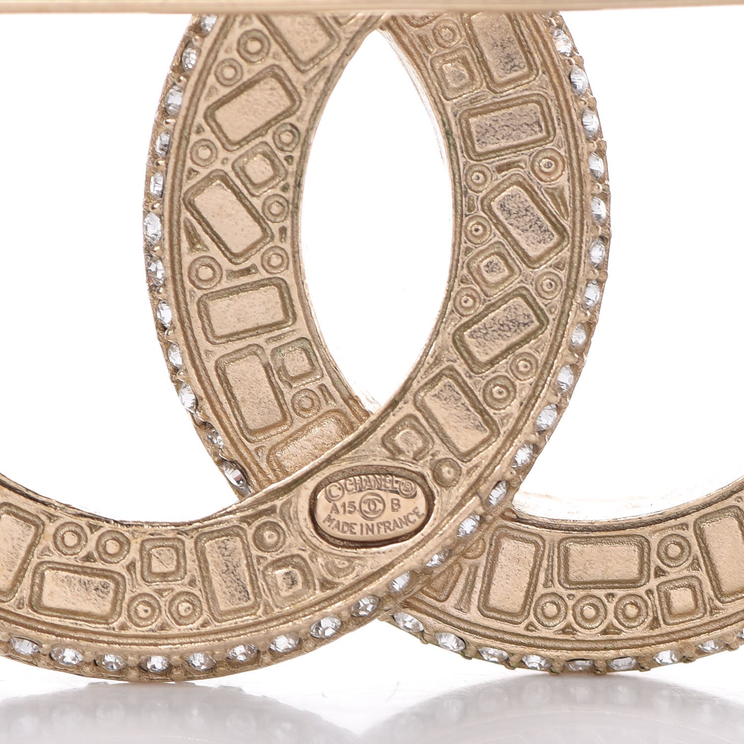 Chanel Baguette Crystal CC Brooch Gold Black 4 of 5