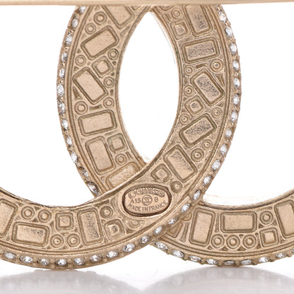 Chanel Baguette Crystal CC Brooch Gold Black 4 of 5