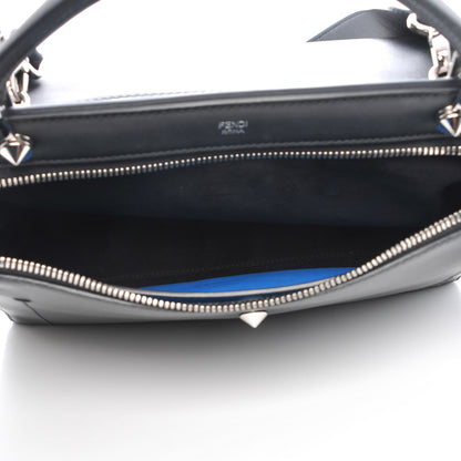 Fendi Vitello Baltico Dolce DotCom Satchel Black Blue Royal 7 of 10