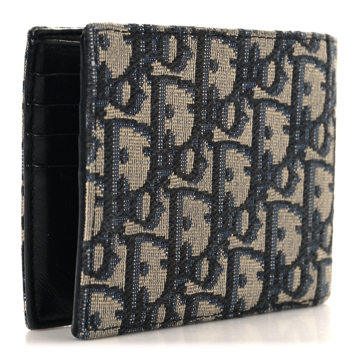 Christian Dior Oblique Bi-Fold Wallet Blue 3 of 6