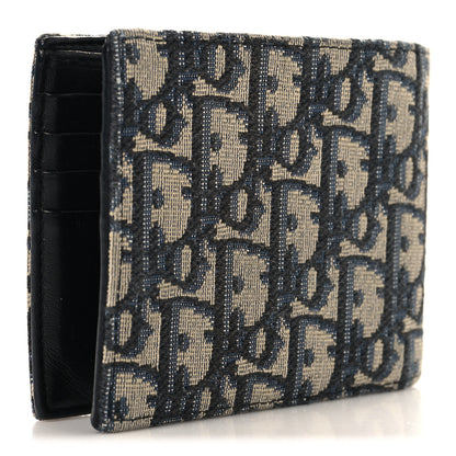 Christian Dior Oblique Bi-Fold Wallet Blue 3 of 6
