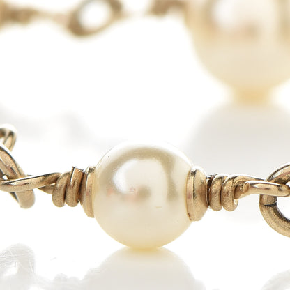 Chanel Crystal Pearl CC Bracelet Gold 5 of 7