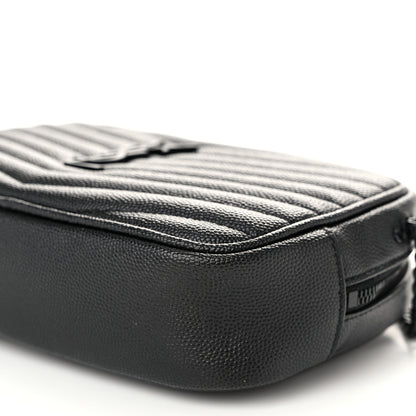 Saint Laurent Grain De Poudre Matelasse Monochrome Monogram Mini Lou Camera Bag Black 10 of 10
