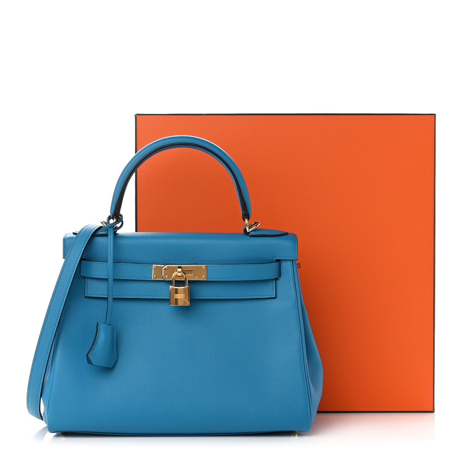 Hermes Evercolor Kelly Retourne 28 Bleu Zanzibar 10 of 10