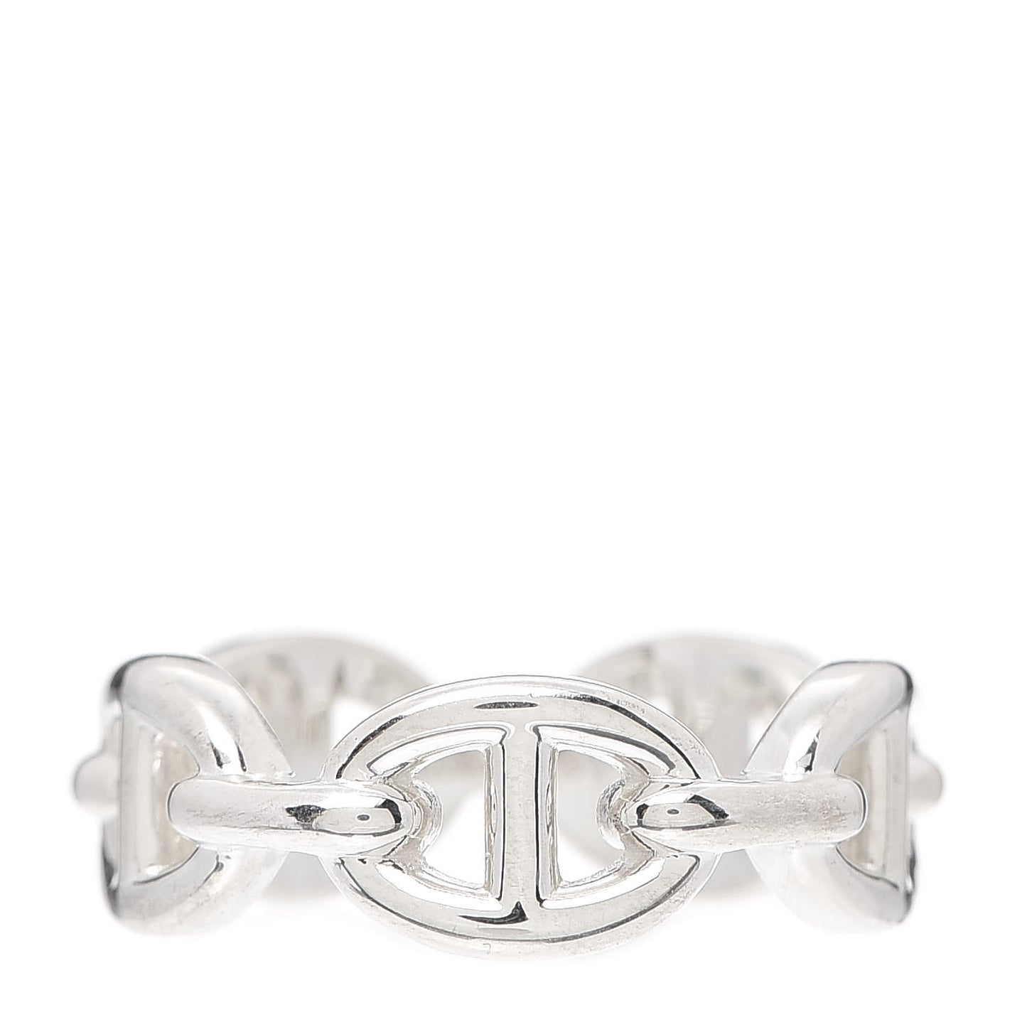 Sterling Silver PM Chaine d'Ancre Enchainee Band Ring 53 6.5