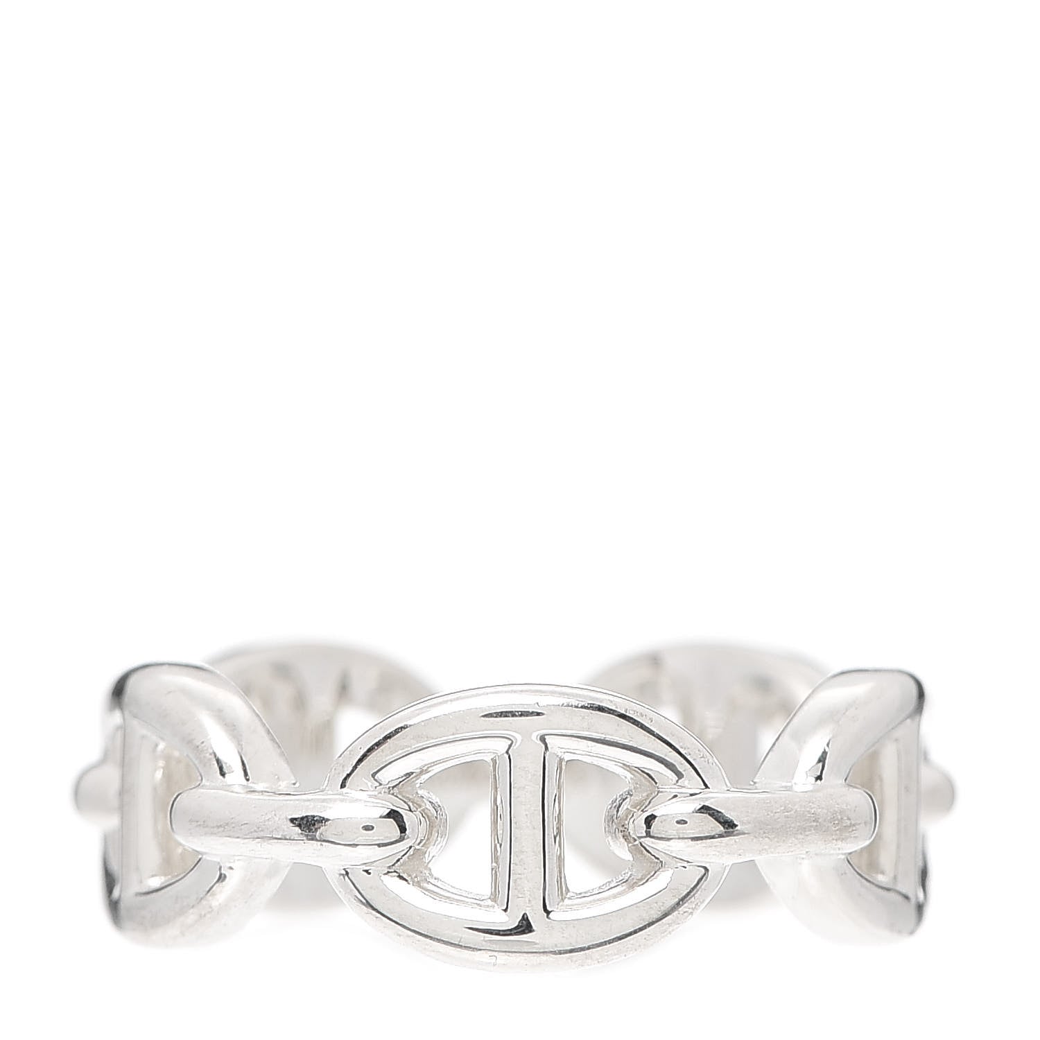 Hermes Sterling Silver PM Chaine d'Ancre Enchainee Band Ring 53 6.5 3 of 7