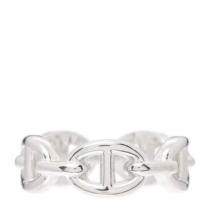 Hermes Sterling Silver PM Chaine d'Ancre Enchainee Band Ring 53 6.5 3 of 7