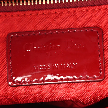 Christian Dior Patent Cannage Mini Lady Dior Red 6 of 13