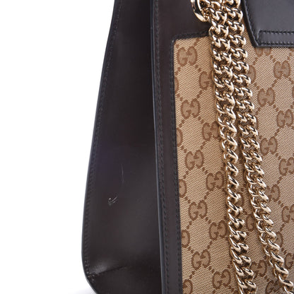 Gucci Monogram Margaux Calfskin Large Emily Chain Shoulder Bag Beige Ebony Cocoa 13 of 14
