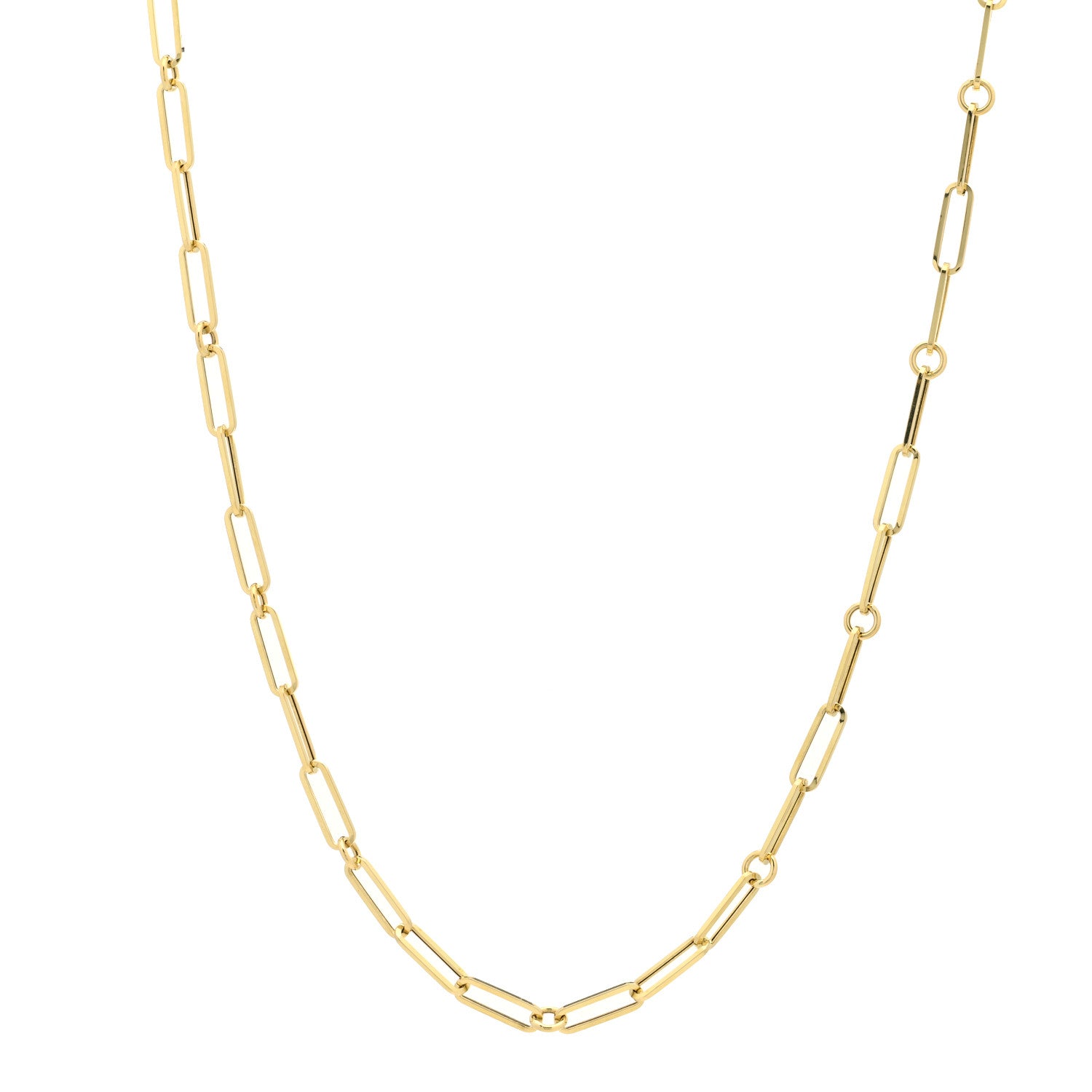 Roberto Coin 18K Yellow Gold Paper Clip Link Necklace 1 of 5