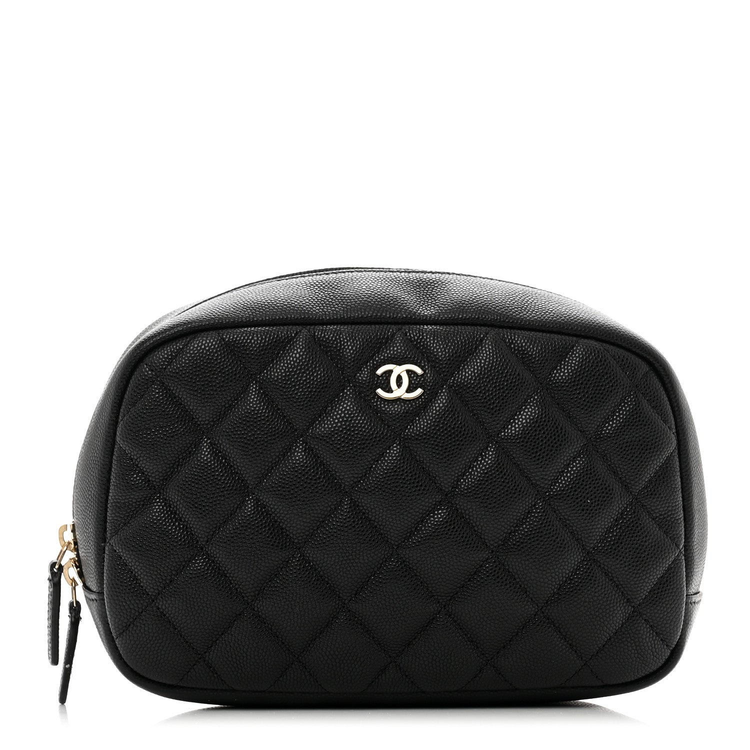 Chanel Caviar Quilted Medium Curvy Pouch Cosmetic Case Black 1 of 8
