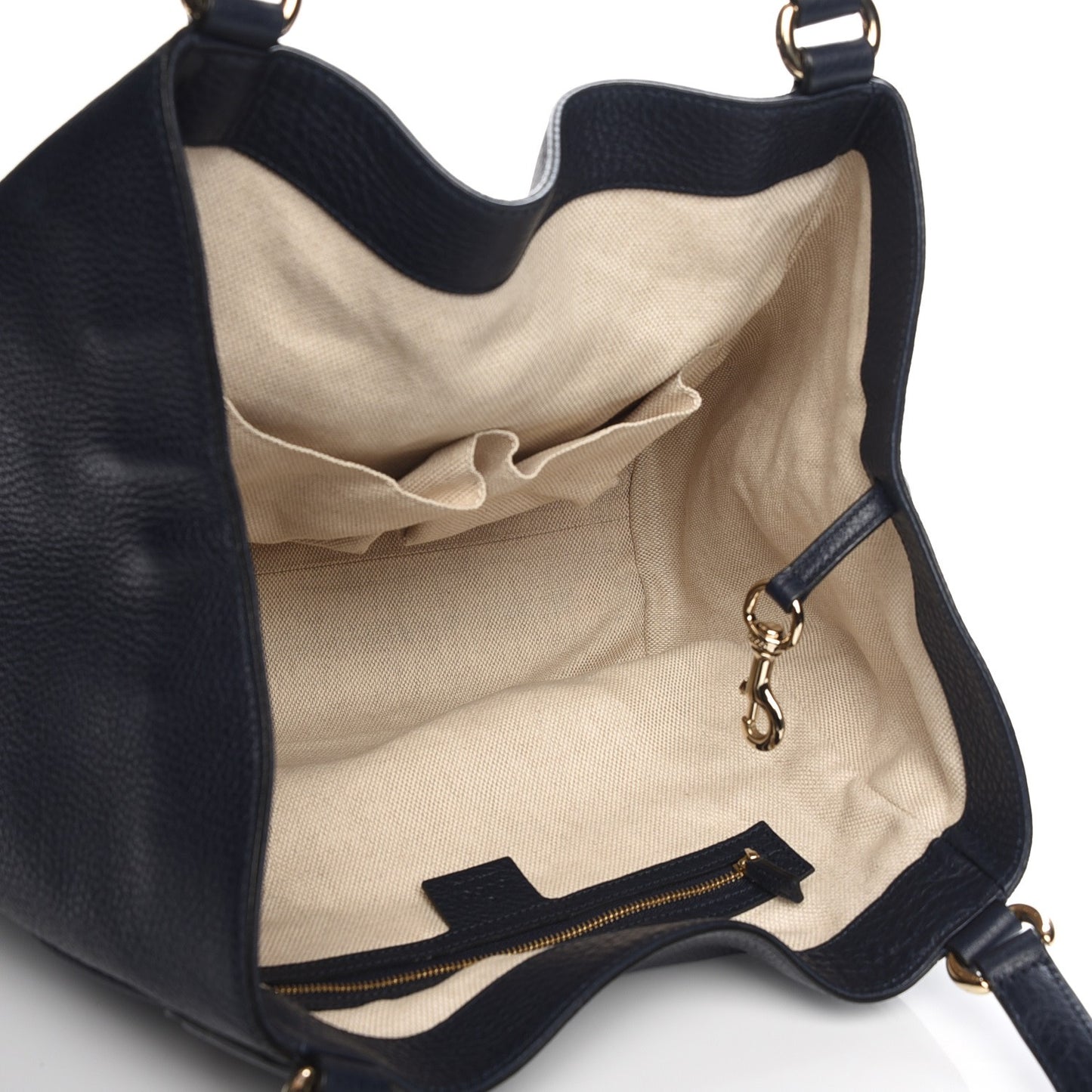 Pebbled Calfskin Medium Soho Shoulder Bag Blue
