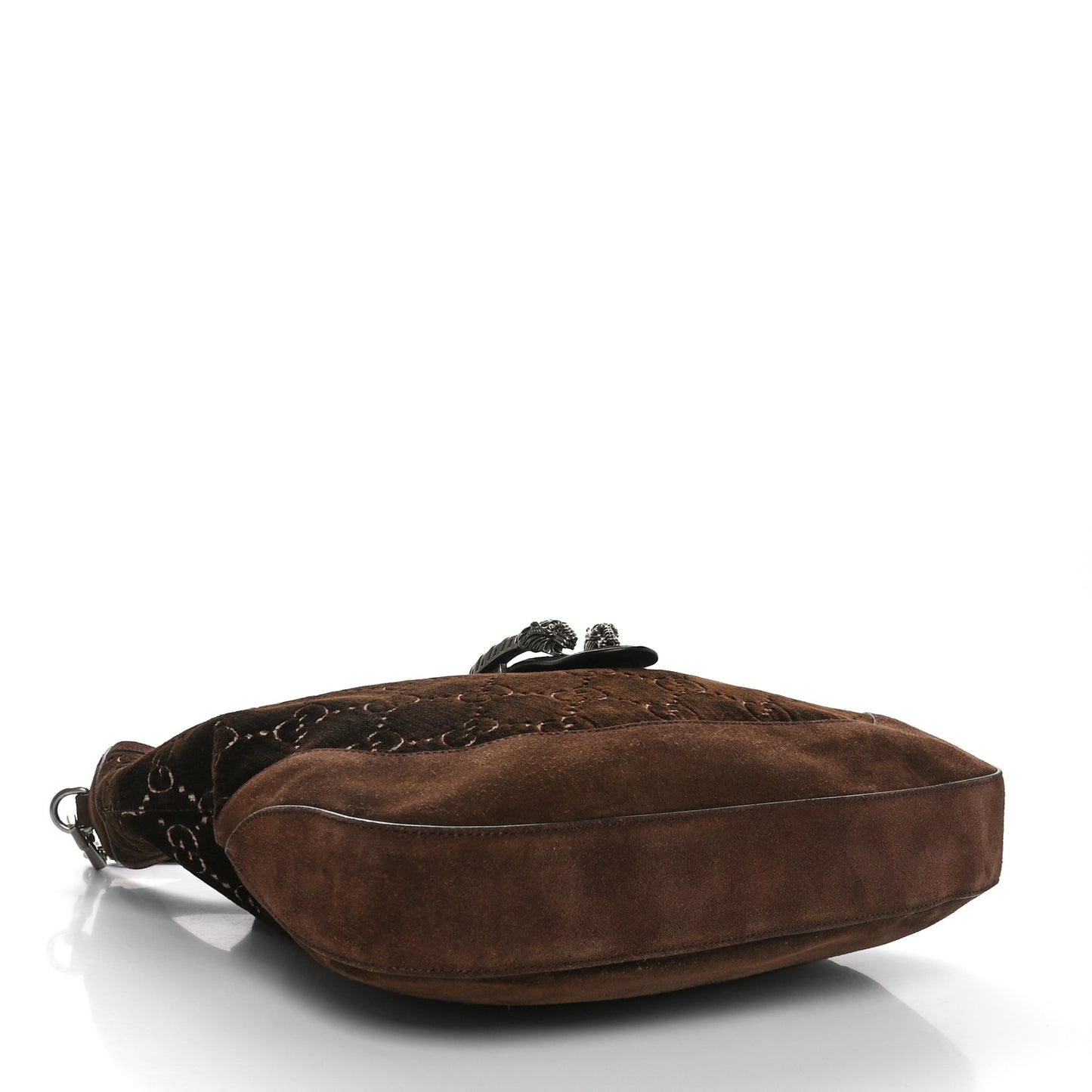 Velvet GG Monogram Web Medium Dionysus Hobo Brown