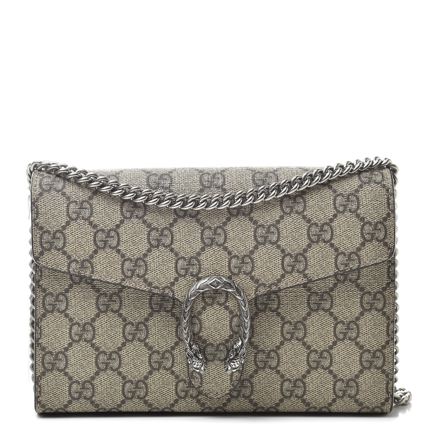 Gucci GG Supreme Monogram Mini Dionysus Chain Wallet Beige Taupe 1 of 10