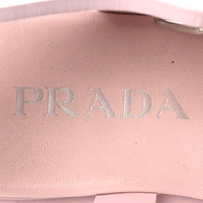 Prada Foam Rubber Metal Triangle Logo Monolith 55mm Cage Sandals 39 Alabastro 9 of 14