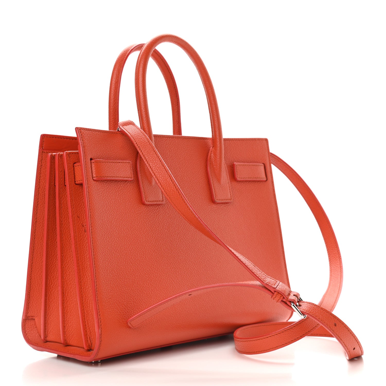 Saint Laurent Grained Calfskin Baby Sac De Jour Mandarine 3 of 13