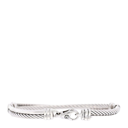 David Yurman Sterling Silver Diamond 3mm Crossover Bracelet 2 of 3