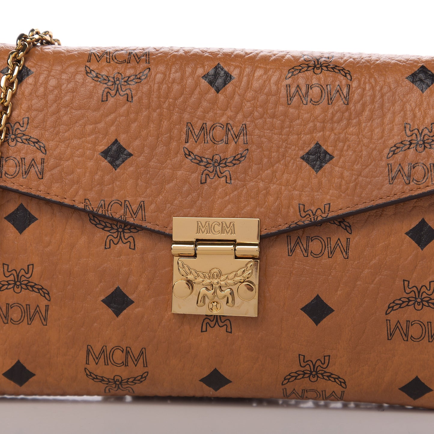 Visetos Medium Patricia Wallet On Chain Cognac
