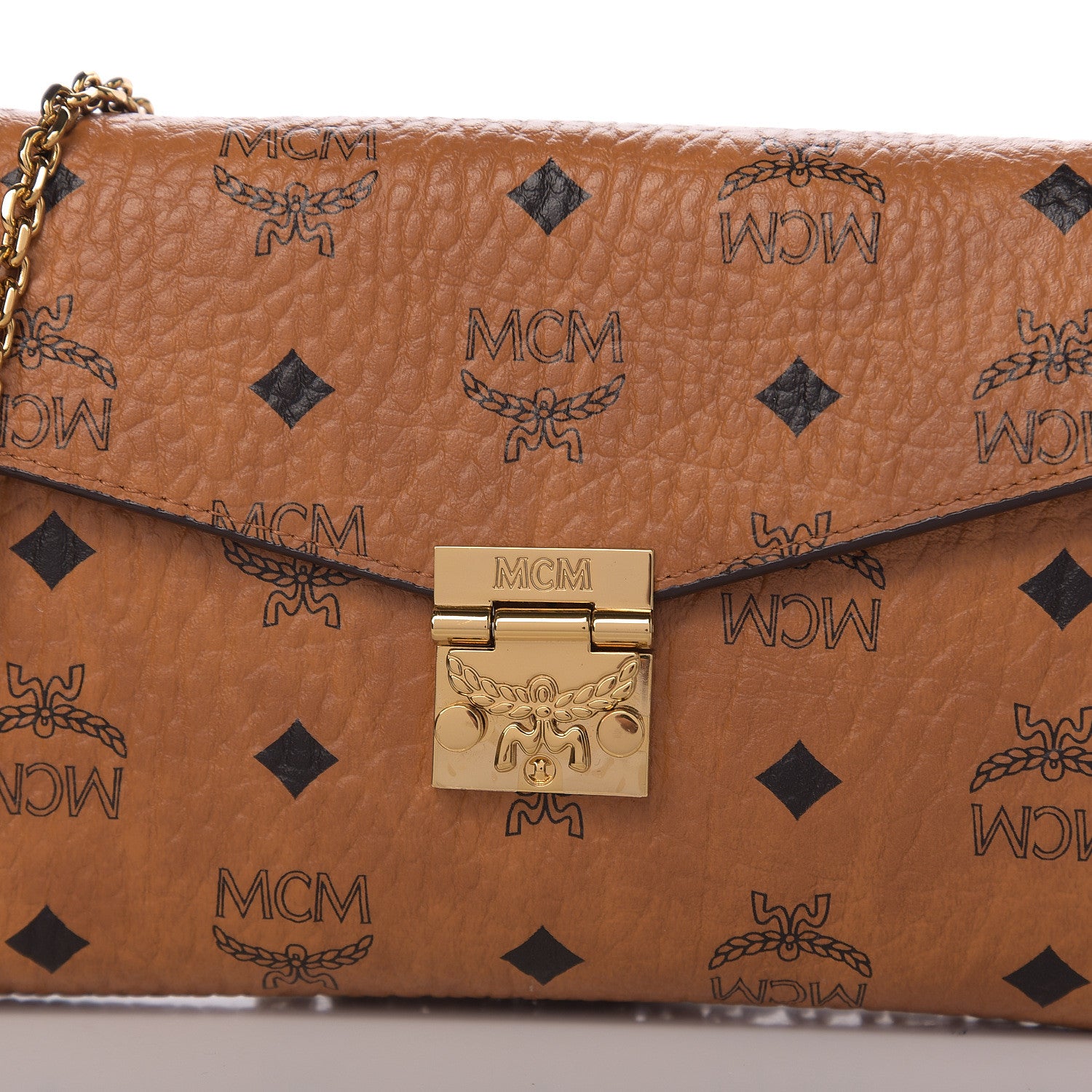 MCM Visetos Medium Patricia Wallet On Chain Cognac 8 of 8