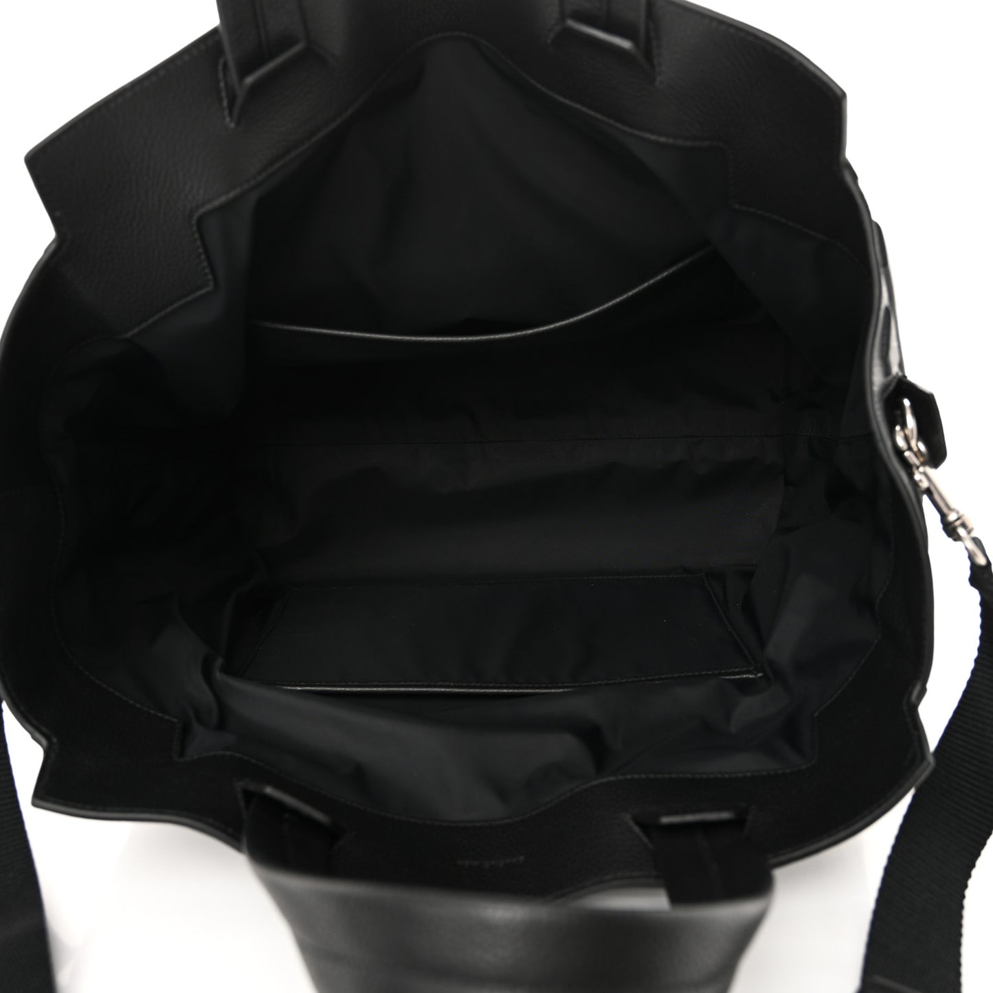 Grained Calfskin Embossed Car East West Tote Black