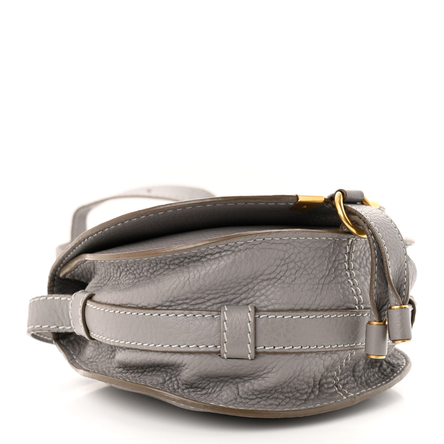 Calfskin Mini Marcie Round Crossbody Bag Cashmere Grey