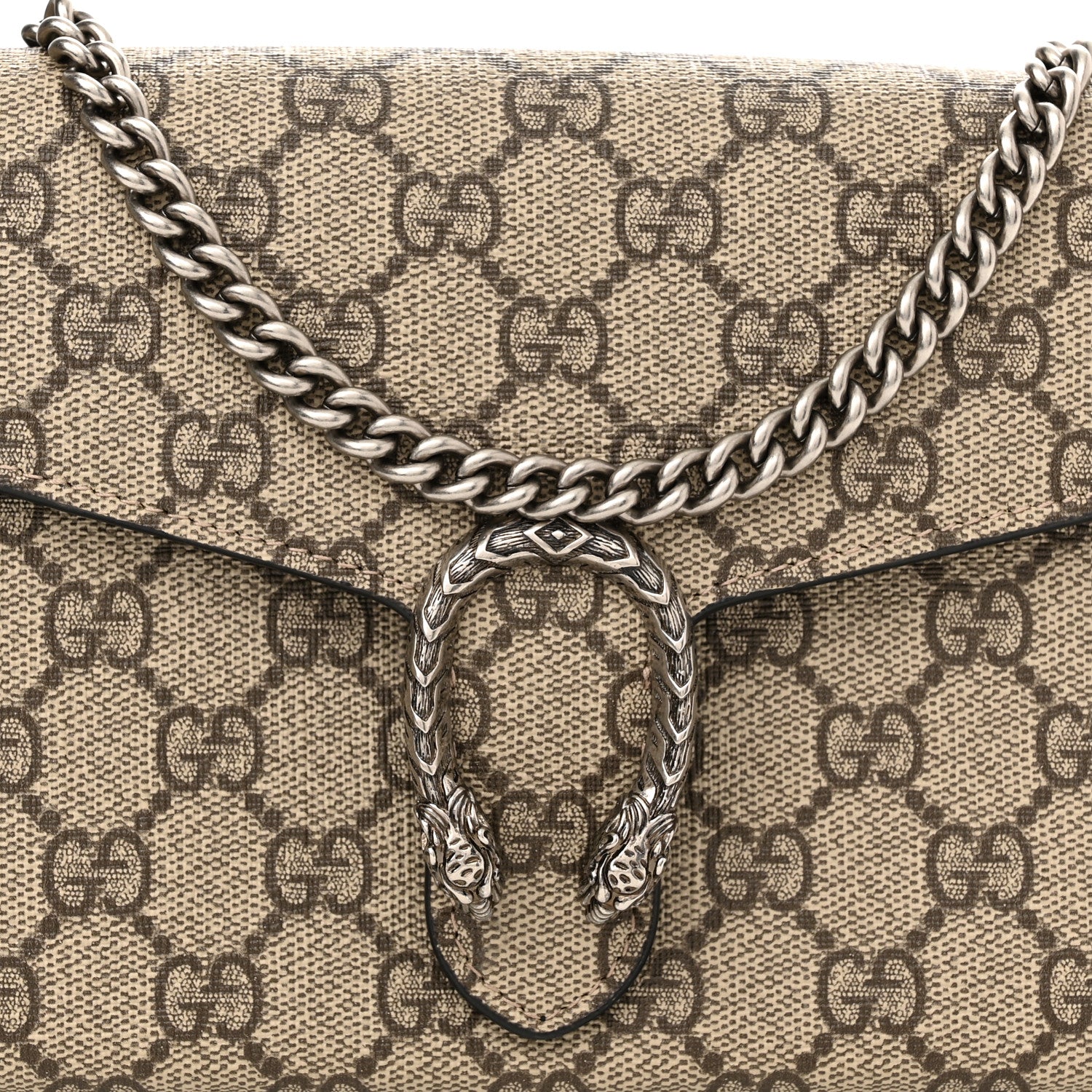 Gucci GG Supreme Monogram Mini Dionysus Chain Wallet Beige Black 8 of 10