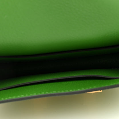 Hermes Evercolor Bi-Color Constance Slim Wallet Vert Yucca Mauve Pale 6 of 8