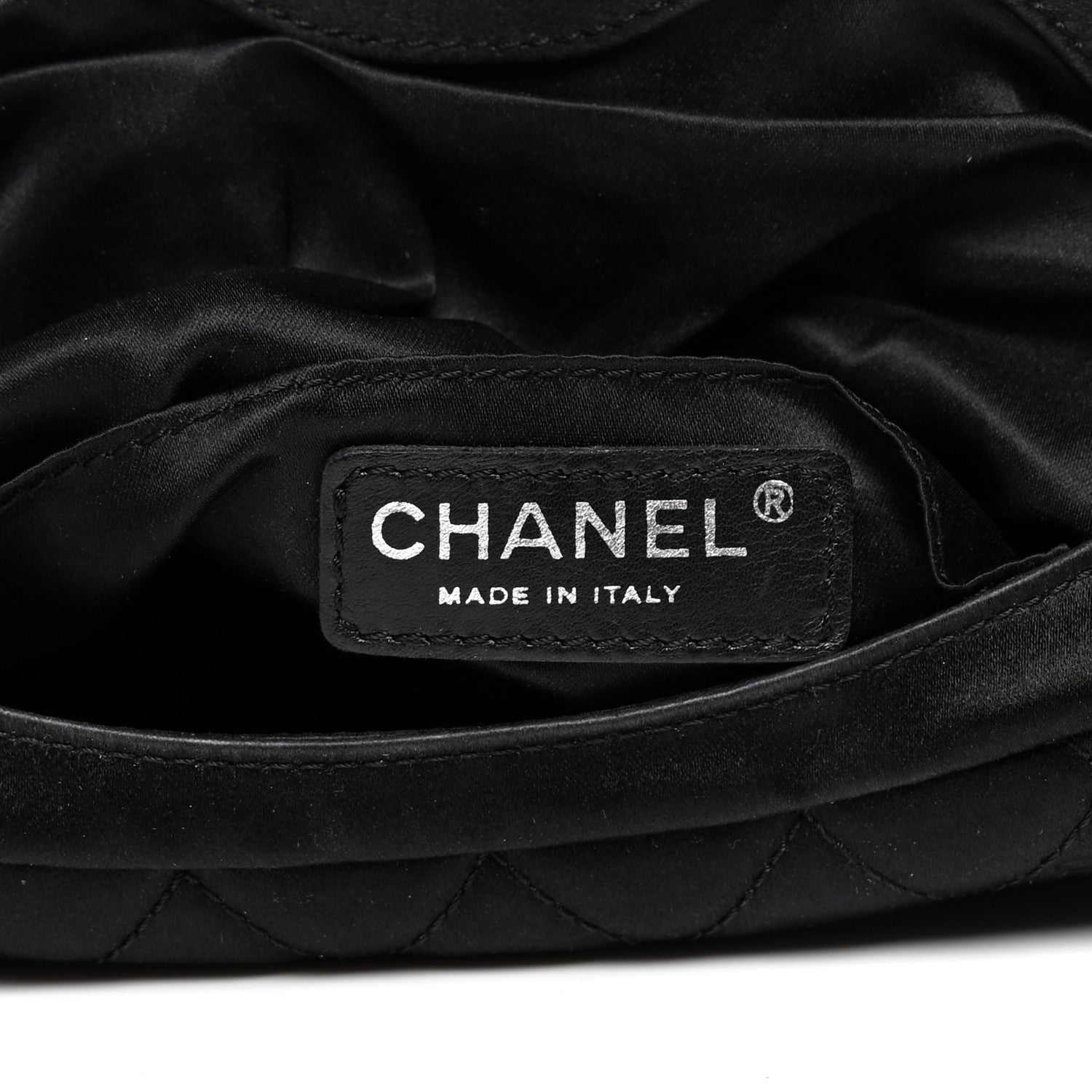 Chanel Satin Quilted Flap Clutch Black 6 of 8