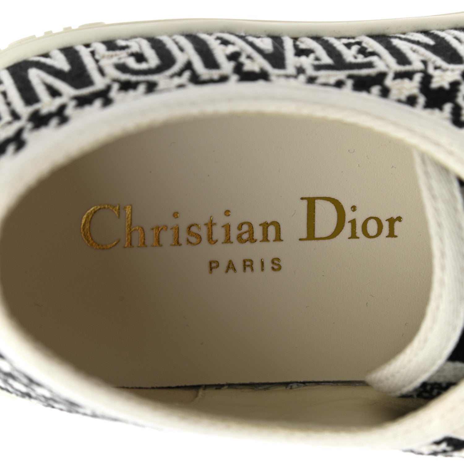 Christian Dior Canvas Houndstooth 30 Montaigne Embroidered Womens Walk'N'Dior Low Top Sneakers 37.5 Black White 7 of 8
