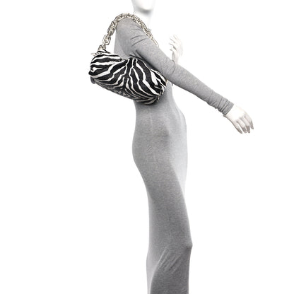 Bottega Veneta Nappa Zebra Print The Pouch Oversized Clutch White Black 2 of 10