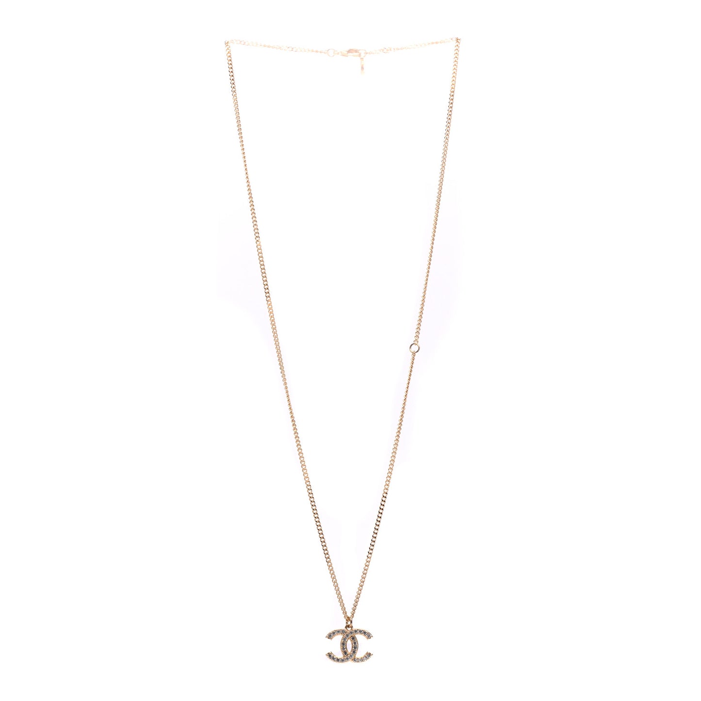 Crystal Lock Symbols CC Necklace Gold
