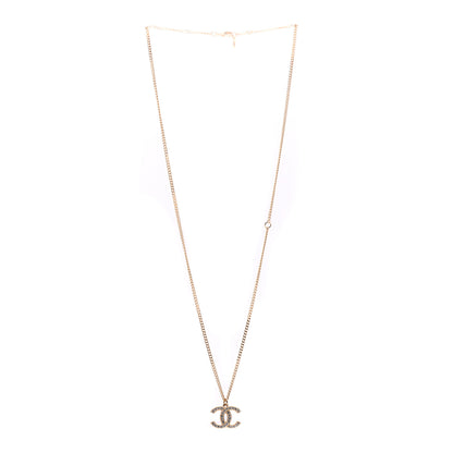 Chanel Crystal Lock Symbols CC Necklace Gold 3 of 5