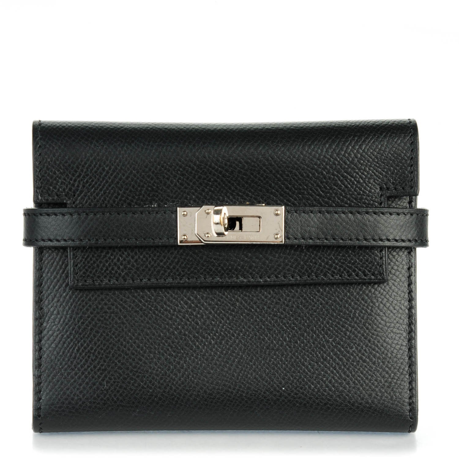Hermes Epsom Medium Kelly Wallet Black 1 of 9