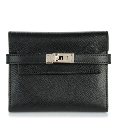 Hermes Epsom Medium Kelly Wallet Black 1 of 9