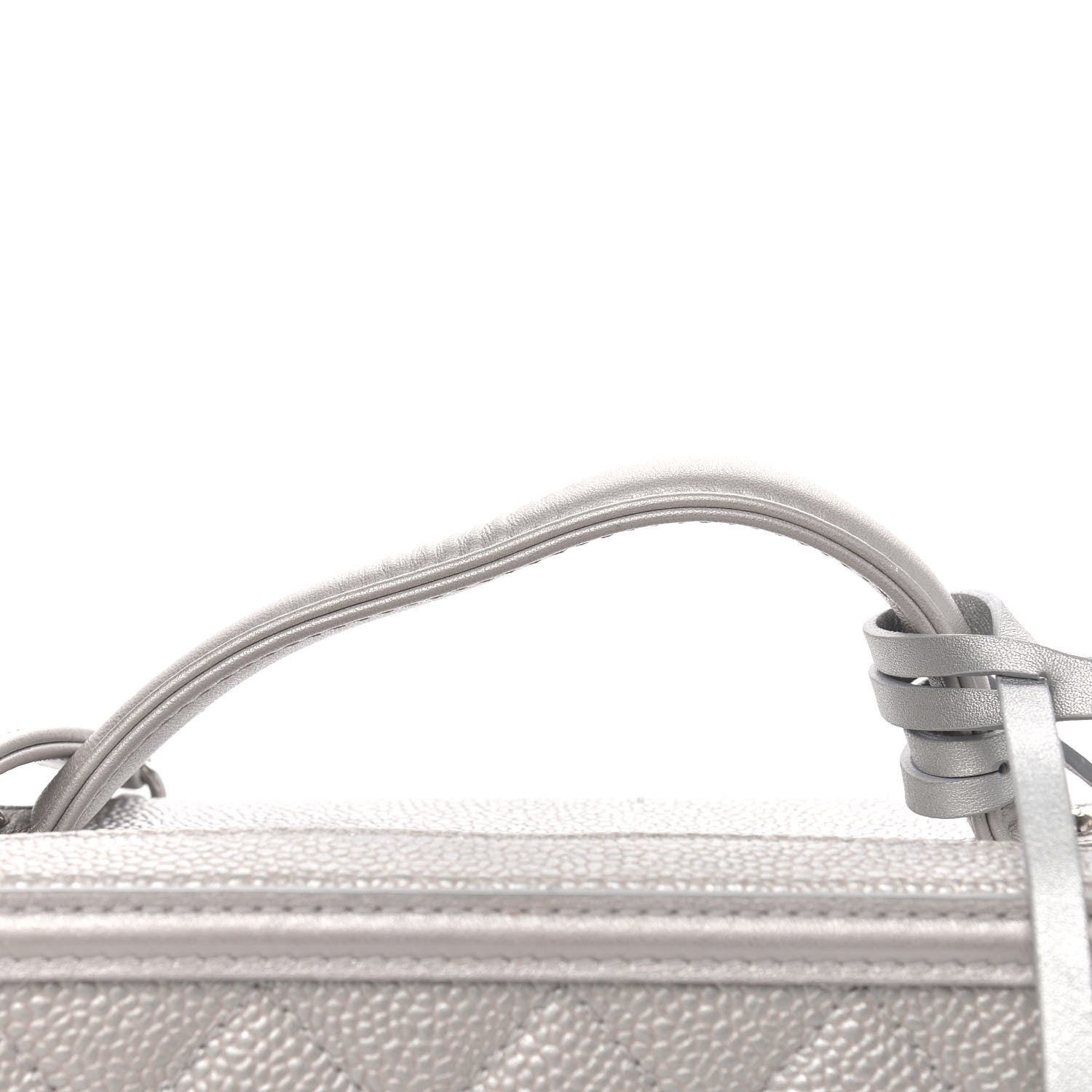 Chanel Metallic Caviar Quilted Large CC Filigree Vanity Case Silver 21 of 23
