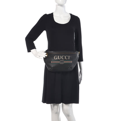 Gucci Grained Calfskin Logo Belt Bag Black 2 of 9