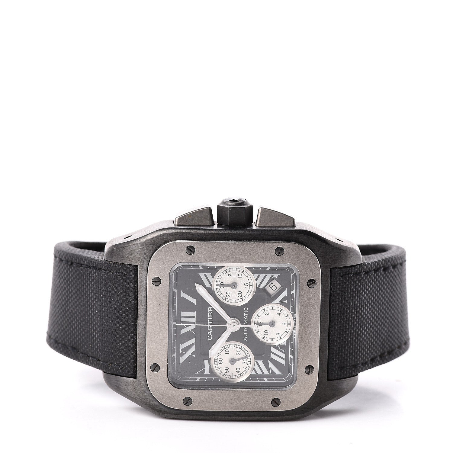 Cartier ADLC Titanium Nylon 41mm Santos 100 Chronograph Automatic Watch Black 3 of 6