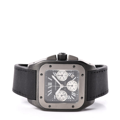 Cartier ADLC Titanium Nylon 41mm Santos 100 Chronograph Automatic Watch Black 3 of 6