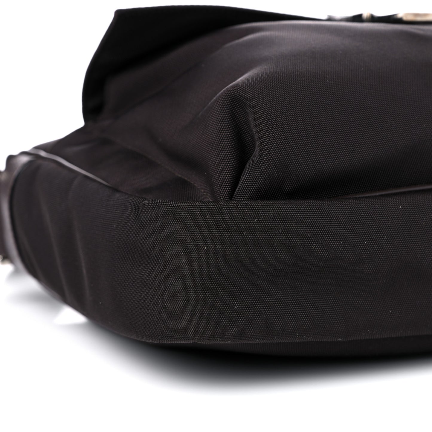 Nylon Medium Flap Messenger Bag Brown