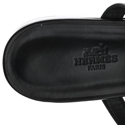Hermes Nappa Amalfi Sandals 40 Black Gris Argente 7 of 8