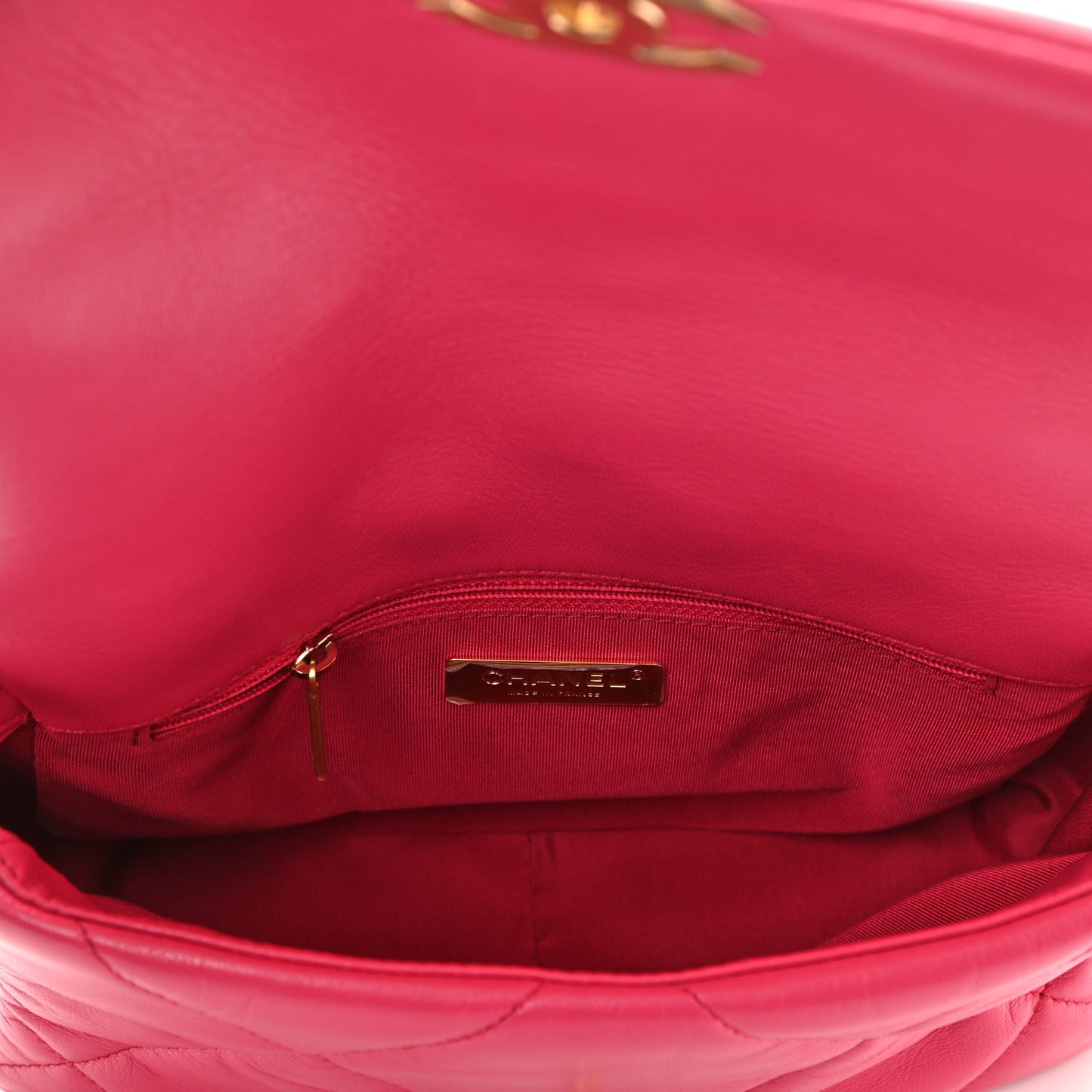 Lambskin Quilted Medium Chanel 19 Flap Dark Pink