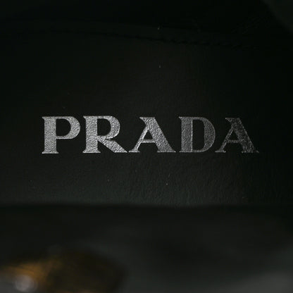 Prada Spazzolato Re-Nylon Metal Triangle Logo Lace Up 55mm Ankle Boots 37 Black 6 of 8