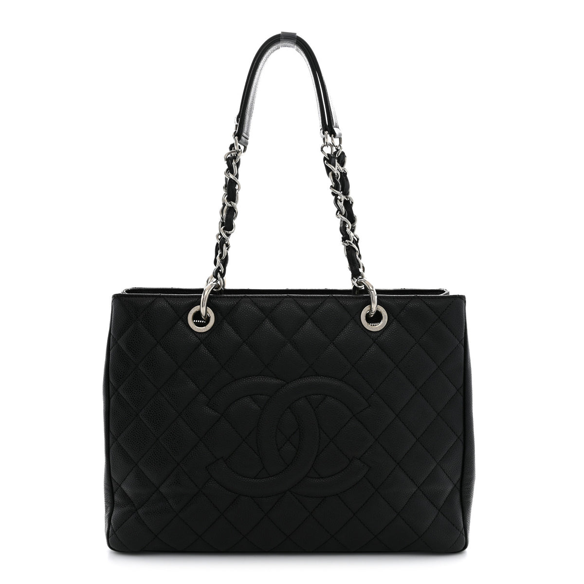 Caviar Quilted Grand Shopping Tote GST Black