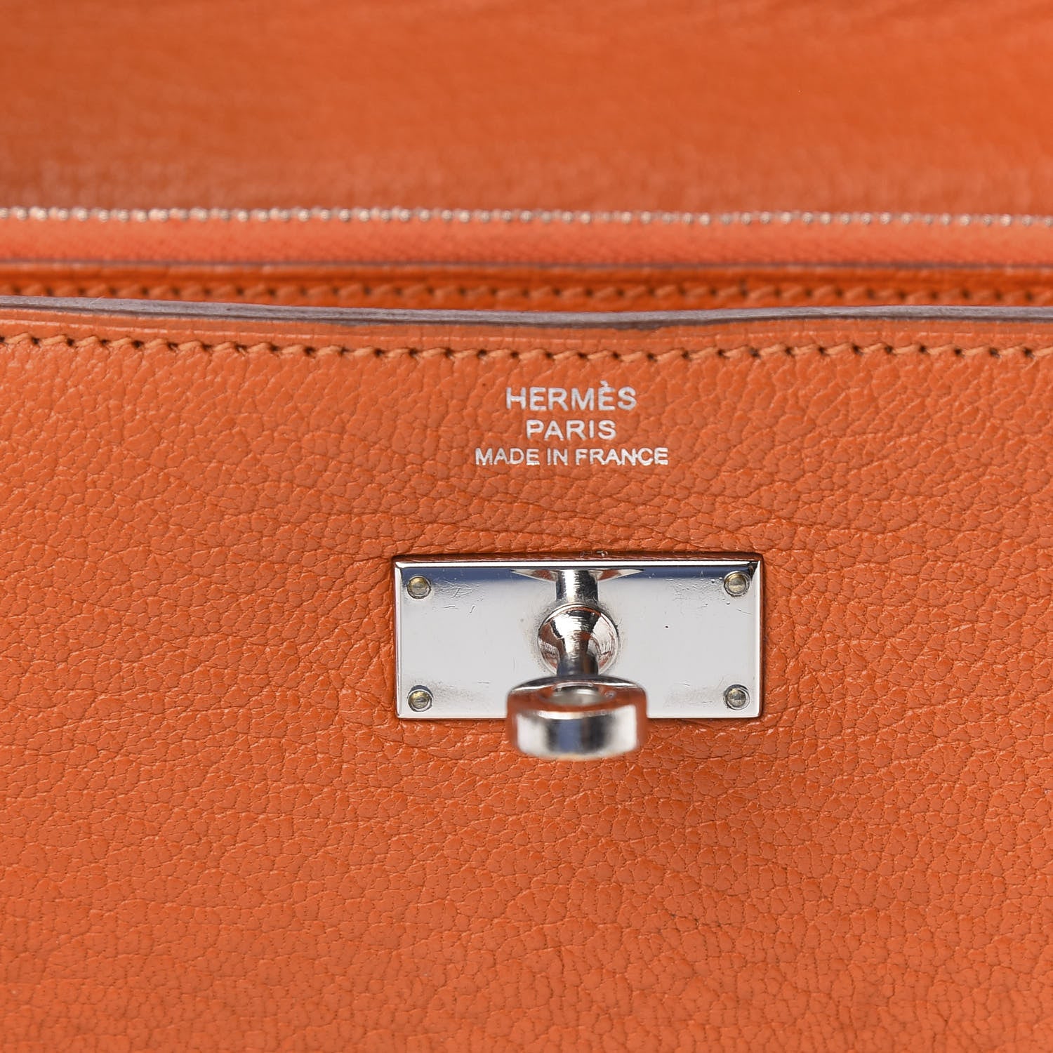 Hermes Chevre Mysore Kelly Longue Wallet Orange 6 of 6