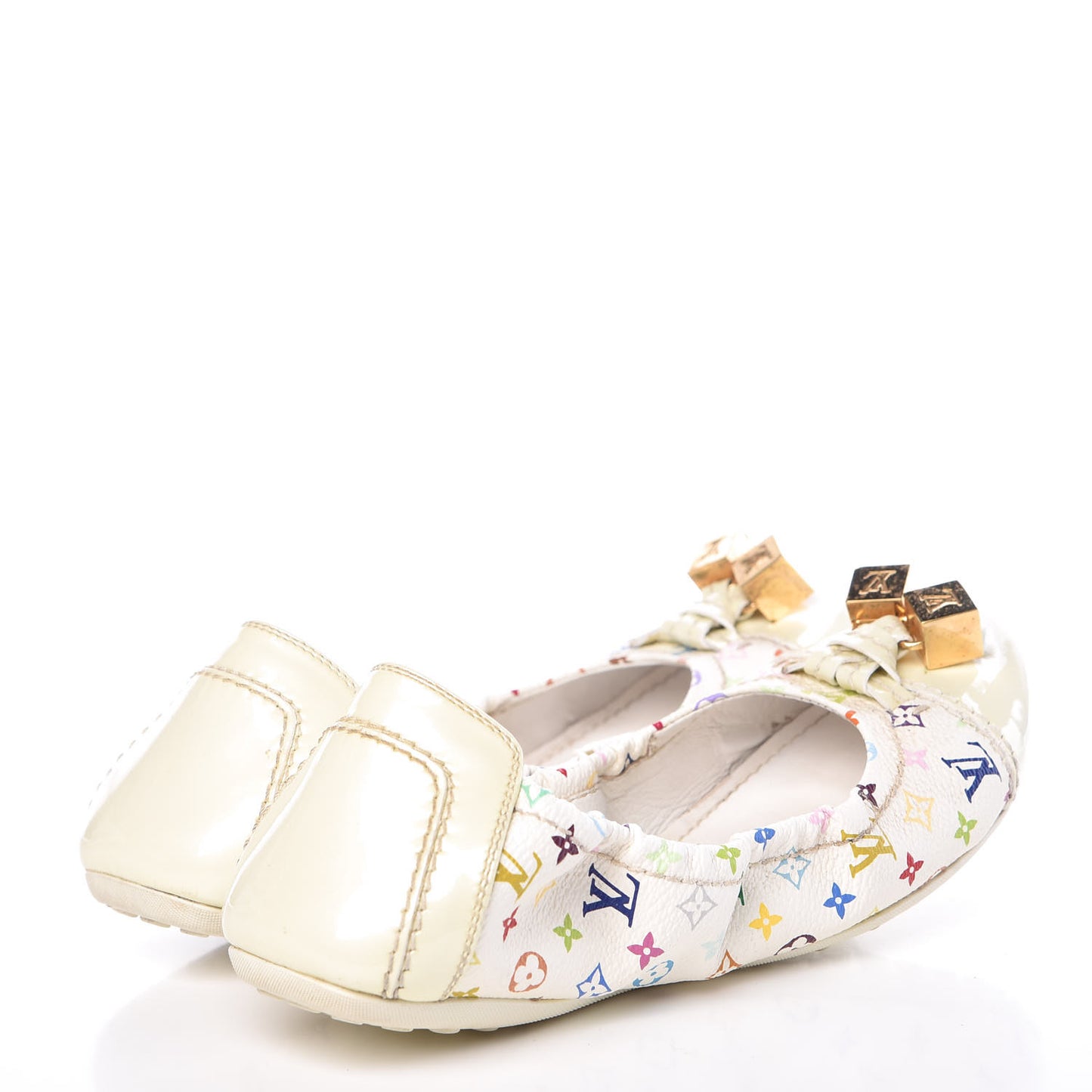 Monogram Multicolor Lovely Ballet Flats 36 White