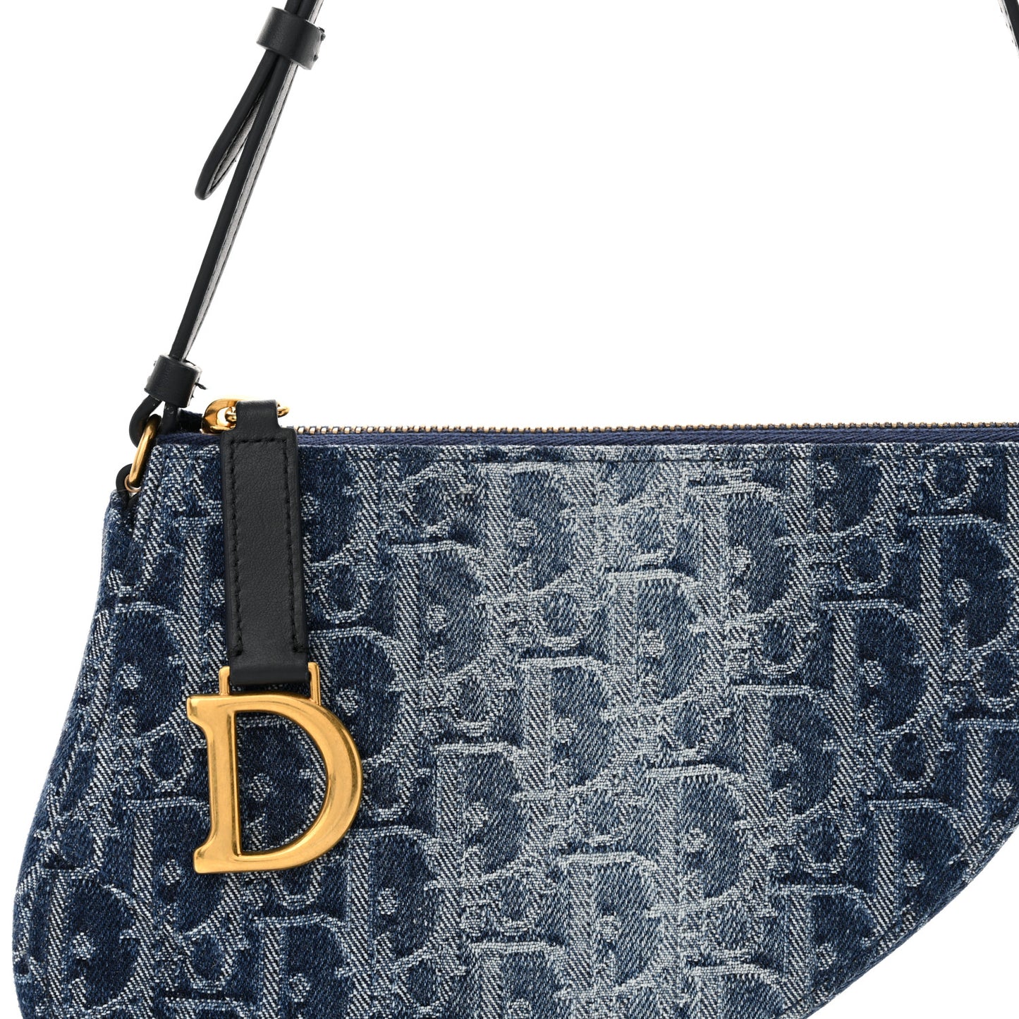 Denim Oblique Jacquard Saddle Rodeo Pouch Blue
