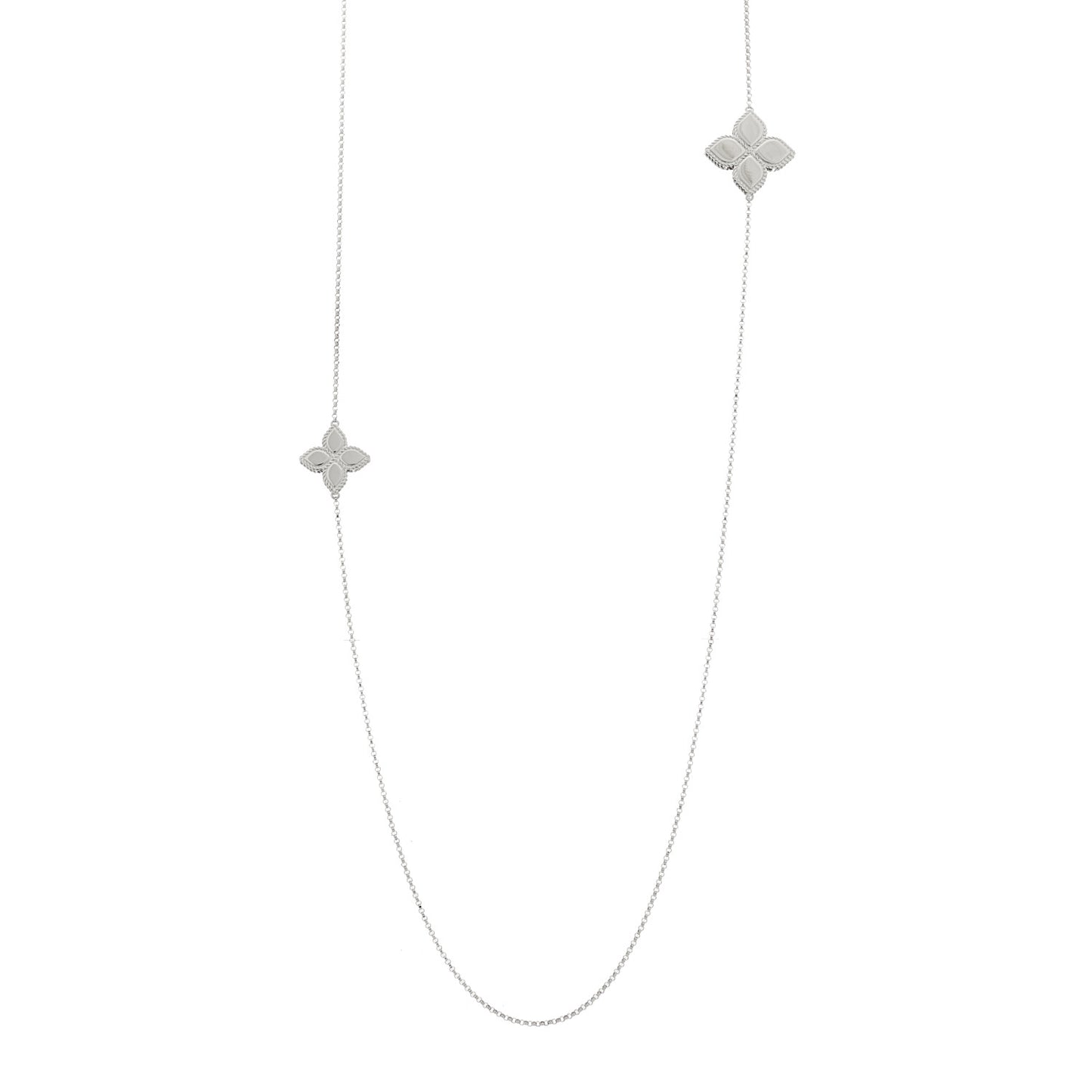 18K White Gold Love in Verona Flower Necklace