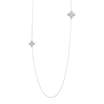 Roberto Coin 18K White Gold Love in Verona Flower Necklace 1 of 5