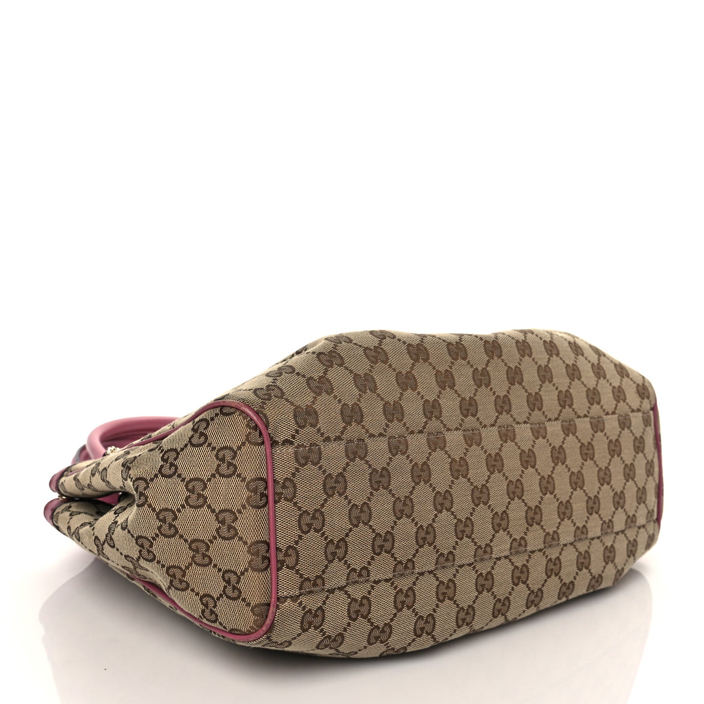 Monogram Margaux Calfskin Medium Sukey Tote Beige Ebony Vintage Rose