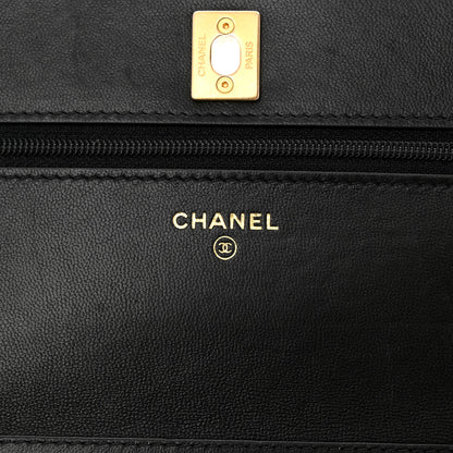 Chanel Lambskin Quilted Pearl Crush Wallet On Chain WOC Black 6 of 12